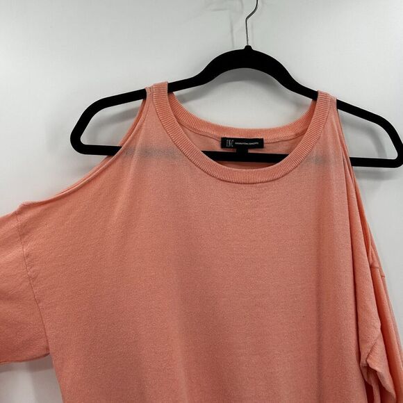 INC INTERNATIONAL CONCEPTS Peach Orange Cold Shoulder Soft Sweater Size XL - Picture 3 of 6